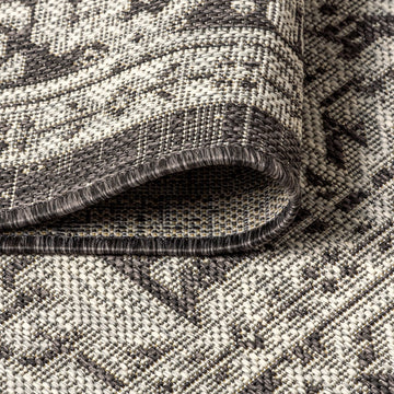 Sinjuri Medallion Textured Weave Indoor/outdoor Runner Rug